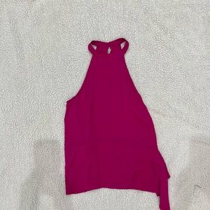 Hot pink, Summer top, sleeveless, 100% polyester.